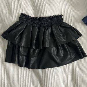 Faux leather mini skirt